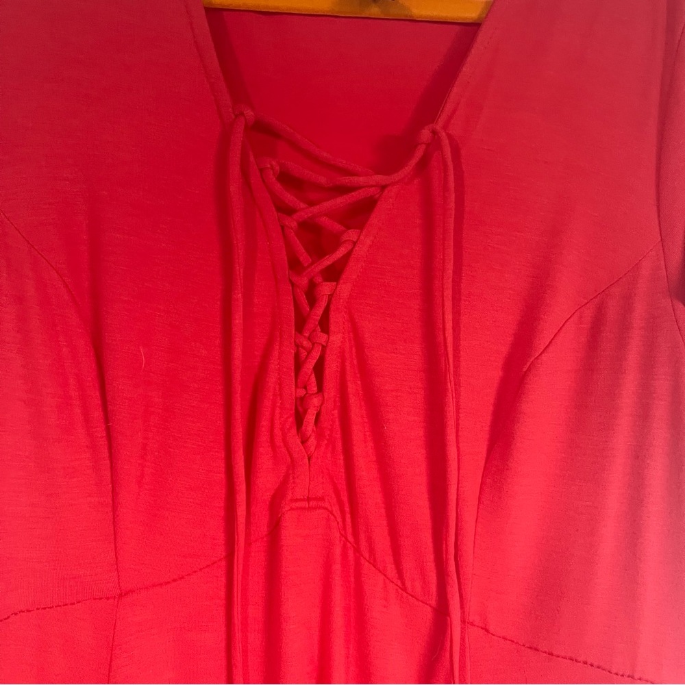 Pretty Red Torrid Drawstring Front A-Line Dress - image 5